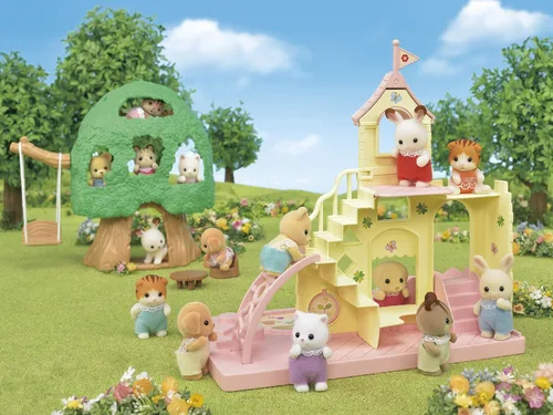 Vista 6 de Juego de campo conjunto S-64 de las familias de Sylvanian Escuelas, jardín de infantes lindo castillo