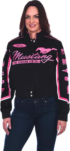 Vista 2 de Chaqueta de sarga de algodón para mujer Ford Mustang Chaqueta bordada a presión, ropa de invierno