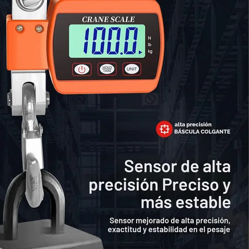 Vista 4 de Báscula digital de gancho para colgar, escala de grúa electrónica de 1102 libras, 1,102.3 lbs, pantalla LCD, báscula de peso portátil para colgar
