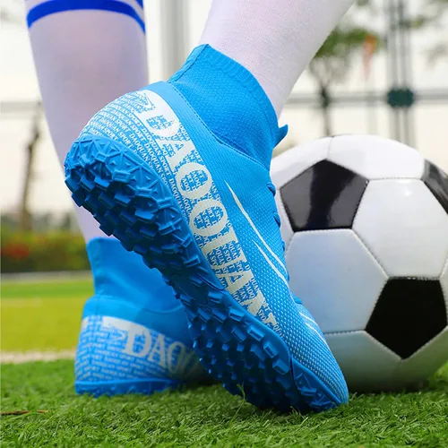 Vista 7 de Qzzsmy Zapatillas de fútbol profesionales para hombre, para interiores y exteriores, para competición, entrenamiento, atletismo, para niños grandes