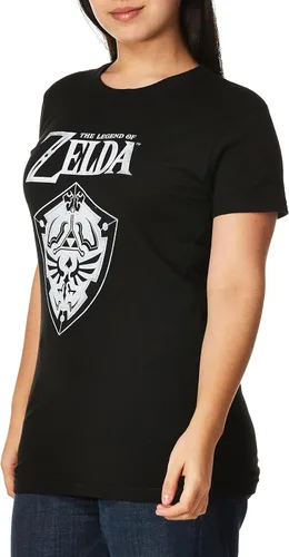 Vista 2 de Nintendo Camiseta con cuello redondo y cuello redondo para jóvenes de Legend of Zelda Shield