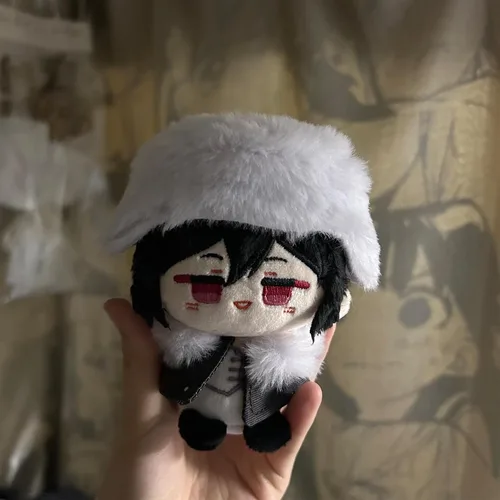 Vista 3 de CALEMBOU Llavero de peluche de anime, 4 pulgadas, lindo llavero de peluche de Chibi para mochila, Dazai Osamu Chuuya Rampo Dostoievsky de felpa