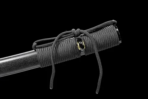 Vista 4 de Espada japonesa samurái negra Katana espadas forjadas a mano