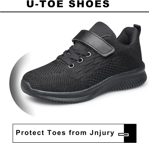 Vista 4 de BNV Zapatos deportivos para niños y niñas, unisex, ligeros, transpirables, atléticos, para correr, tenis, fitness, para niños pequeños, niños grandes