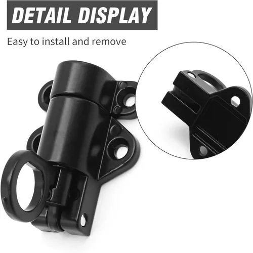Vista 4 de 4 cerraduras de puerta de resorte negro, cierres de cierre automático de 2.3 x 1.7 pulgadas, cerradura de puerta deslizante automática resistente