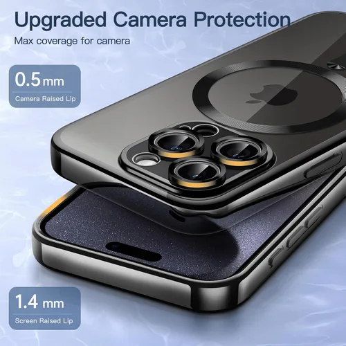 Vista 5 de JETech Funda magnética para iPhone 15 Pro de 6.1 pulgadas, protección completa de lente de cámara, compatible con carga inalámbrica MagSafe, funda