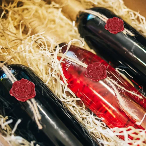 Vista 5 de Whaline 50 calcomanías de sello de cera de rosa roja, calcomanías 3D autoadhesivas en relieve para boda, San Valentín, Día de la Madre, bricolaje