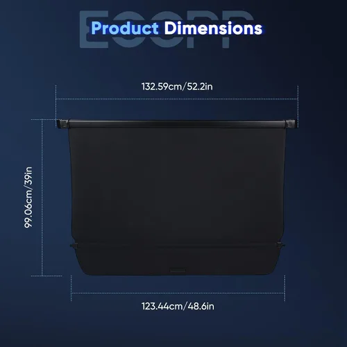 Vista 4 de ECCPP Funda retráctil de carga para automóviles, cubierta de seguridad para maletero 2022-2024, compatible con Rivian R1S, accesorios flexibles