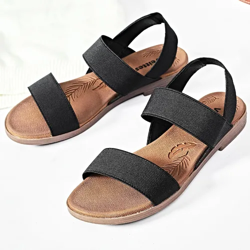 Vista 4 de Veittes Sandalias planas para mujer, sandalias planas casuales y suaves a la moda.