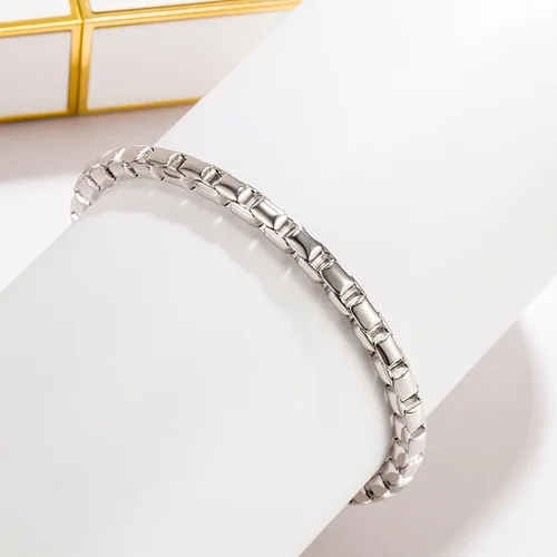 Vista 2 de Pulsera de plata de ley 925 para hombre, estilo italiano, 0.197 in, cuadrado, eslabones Rolo, cadena redonda, 6.5 "7" 7.5 "8" 8.5" 9" brazalete fino