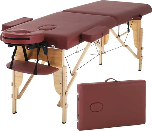Vista 15 de PayLessHere Cama de Masaje Portátil Mesa de Masaje de 24 pulgadas de Ancho Cama de Pestañas 2 Plegable Altura Ajustable Mesa de Spa con Bolsa No