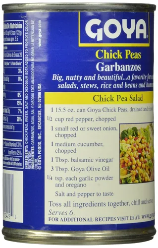 Vista 4 de Goya Chick Peas, 6 unidades, 15.5 onzas