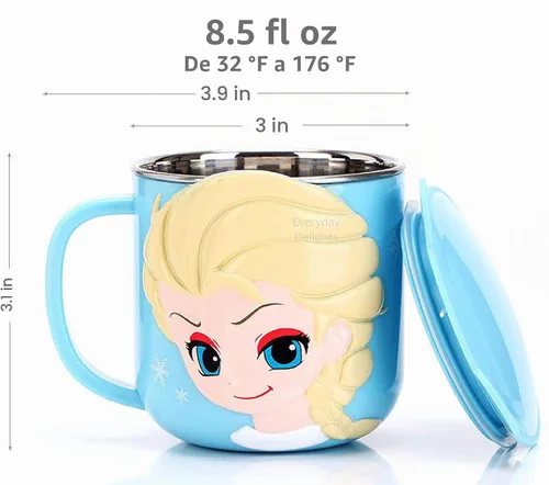 Vista 3 de Disney 3D Minnie Pink - Vaso aislado de acero inoxidable duradero con tapa, 8.5 fl oz