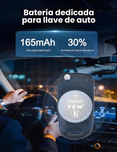 Vista 4 de YKM Paquete de 5 baterías CR2025 DL2025 de litio de 3 V para el control remoto del coche 2025