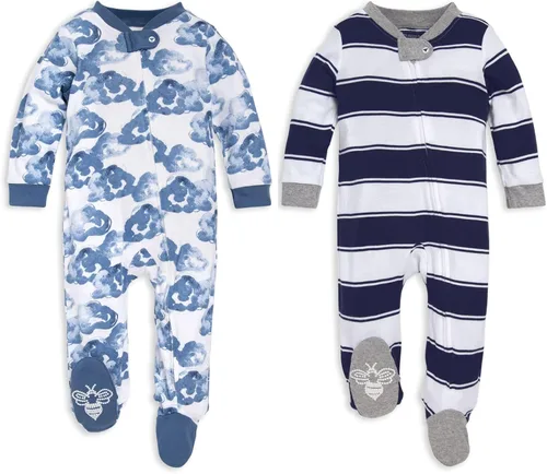 Vista 36 de Burt's Bees Baby - Pijama de una pieza para bebé, mameluco para dormir y jugar, algodón 100% orgánico, cremallera frontal