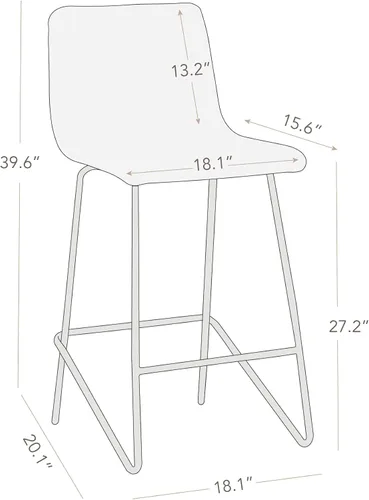 Vista 6 de Watson & Whitely Taburetes de bar, taburete de bar tapizado de tela con espalda, blanco (multicolor)