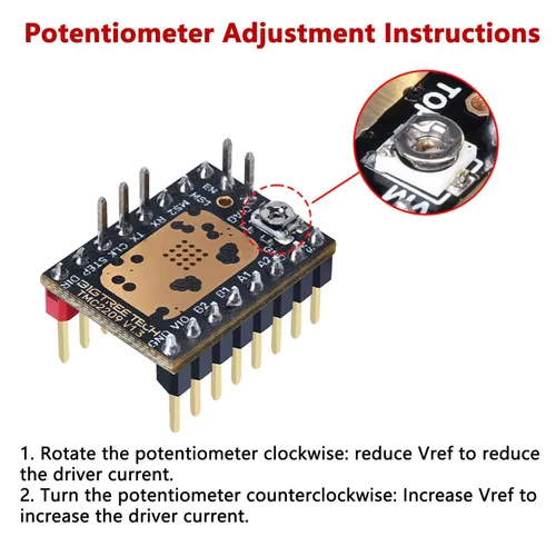 Vista 2 de BIGTREETECH TMC2209 V1.3 UART controlador de motor paso a paso 2.8A Peak Stepstick controlador silencioso para Manta M8P, Octopus V1.1, Octopus Pro