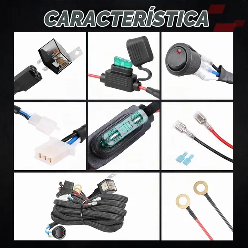 Vista 7 de OFFROADTOWN - Arnés de cableado, kit de arnés de cableado de 1 cable resistente para luces antiniebla, barra de luz de trabajo LED, vainas LED de 12
