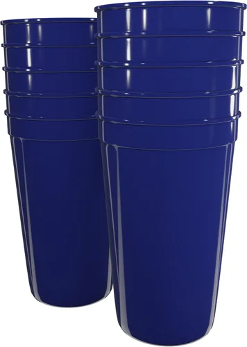 Vista 7 de PartyPrints Paquete de 100 vasos pequeños de plástico en blanco reutilizables de 10 a 12 onzas, vasos de estadio a granel, sin BPA, aptos