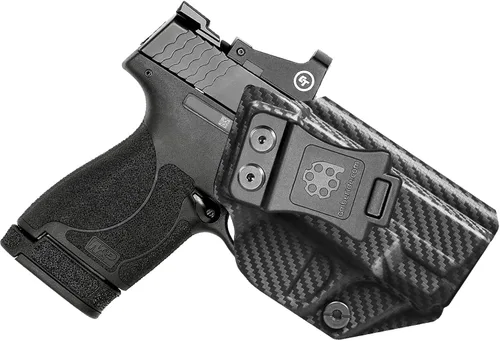 Vista 20 de Amberide IWB Funda Kydex para S&W M&P, Shield CT Laser, Shield Plus, Shield M1.0, Shield M2.0 3.1, EZ 0.354 in, EZ 380, Ecualizador, Guardaespaldas