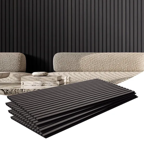 Vista 10 de VEVOR Panel Acústico de Listones de Madera, 7.9 x 94.5 pulgadas, Pared de Acento MDF de 4 Piezas, Tablero de Madera Falsa para Decoración