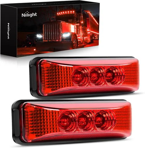 Vista 9 de Nilight 2 piezas de 3.9 pulgadas de luces indicadoras laterales delanteras y traseras, 3 luces LED ámbar, lámpara de clearance, sellada e