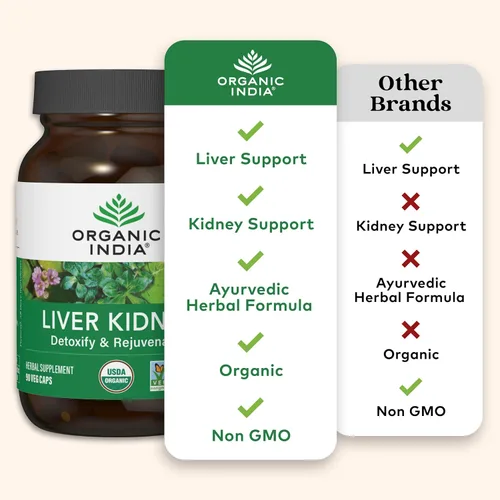 Vista 5 de ORGANIC INDIA Suplemento Herbal para Hígado y Riñón - Desintoxica y Rejuvenece, Apoya la Función Saludable del Hígado y los Riñones, Vegano, Sin