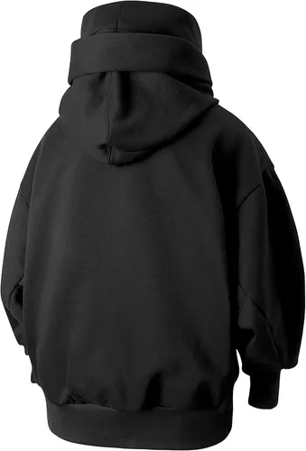 Vista 9 de Niepce Inc Streetwear - Sudadera con capucha pesada de gran tamaño con polaina para el cuello