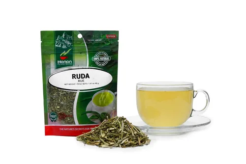 Vista 2 de Hanan Peruvian Secrets Té de hierbas con tallos de hojas RUE (Ruda) Graveolens de Ruta 100% naturales de Perú, utilizados tradicionalmente