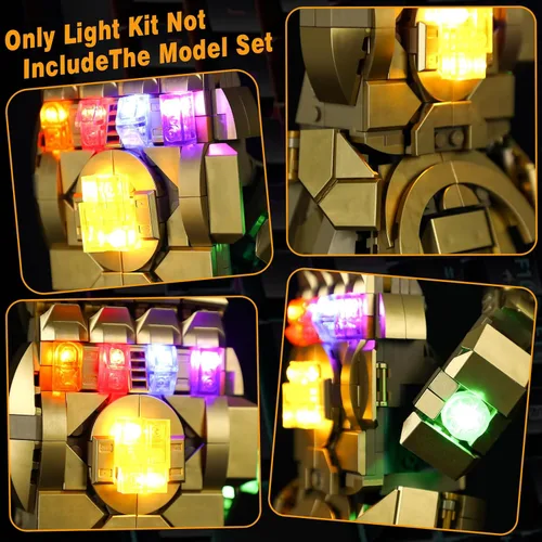 Vista 2 de Vaodest Luz LED para Lego 76191 Marvel Infinity Guantelete Set 76191 Juego de guanteletes Infinity