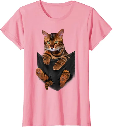 Vista 11 de Camiseta de bolsillo con estampado de tigre y gato Negro