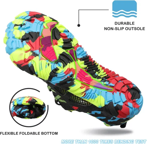 Vista 4 de SKASO Zapatos de agua para hombres y mujeres, zapatos descalzos de secado rápido, zapatos acuáticos ligeros con agujeros de ventilación