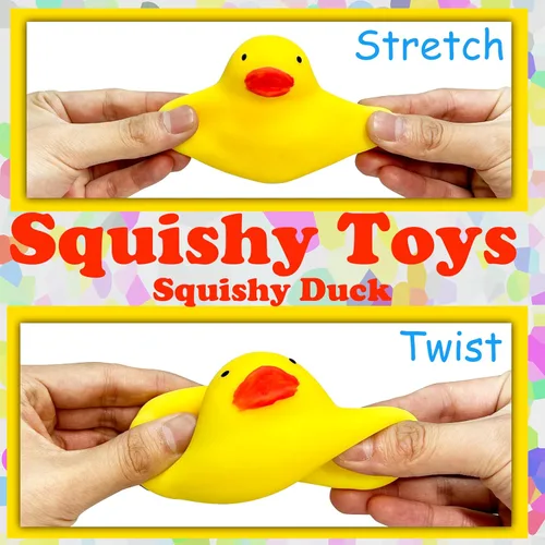 Vista 7 de ZTATU Pelotas antiestrés de pato para niños y adultos (1 unidad), juguetes sensoriales fidget suaves y blandos, obsequios de fiesta para niños
