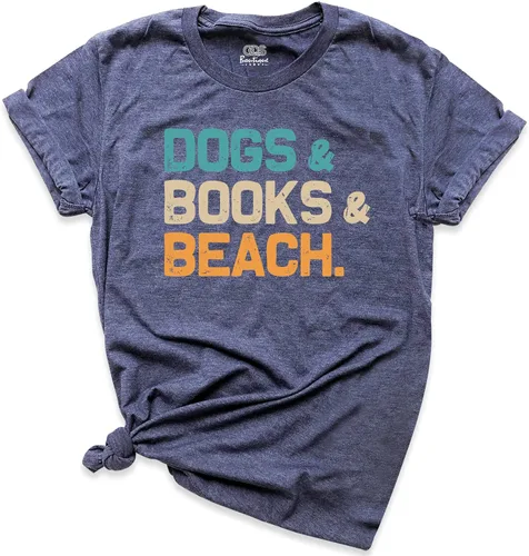 Vista 10 de Camiseta Books Dogs Coffee Beach