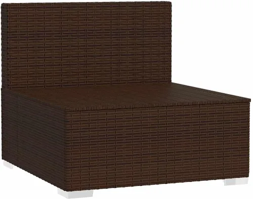 Vista 4 de 3 Seat Patio Sofa with Cushions Brown Poly Rattan Brown and Cinnamon Red