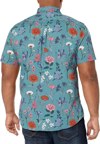 Vista 3 de Goodthreads Camisa de popelina estampada de manga corta para hombre