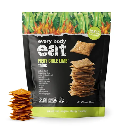 Vista 12 de Every Body Eat Snack Cracker Thins, sin queso, sin gluten, vegano, sin lácteos y sin aceite de semillas, 4 onzas