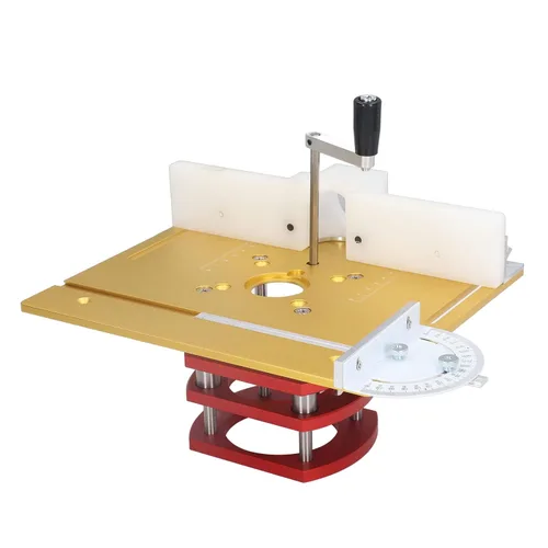 Vista 6 de Elevador de enrutador con placa superior, base de elevación, ranurado para carpintería, biselado, parte superior de mesa, enrutador de precisión