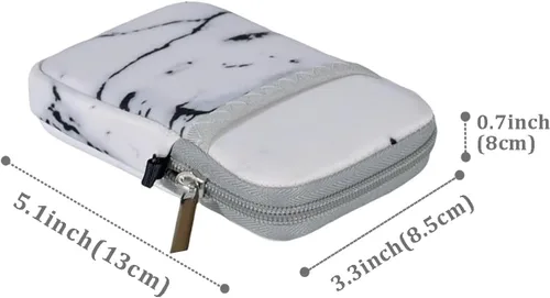 Vista 7 de Estuche de transporte para disco duro externo suave (negro + blanco mármol)