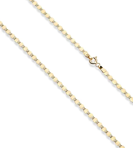Vista 2 de Miabella 18K Gold Over 925 Sterling Silver Italian Sparkle Mirror Link Chain Necklace for Women Teen Girls Made in Italy
