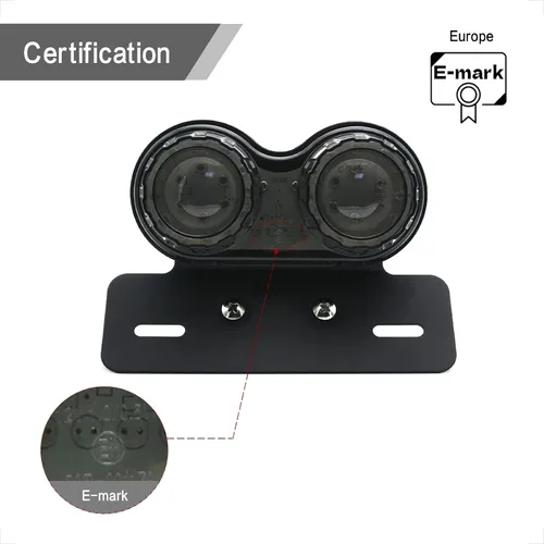Vista 7 de Bobber Cafe Racer ATV Chopper Luz trasera LED Integrada Correr Lámpara de señal de giro Soporte de placa de matrícula Lámpara trasera