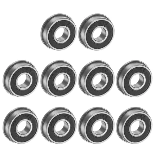 Vista 9 de uxcell FR8-2RS Rodamiento de bolas con brida de 1/2 x 1-1/8 x 5/16 pulgadas de doble sellado de acero cromado, 4pcs