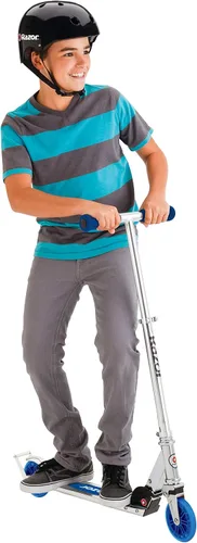 Vista 2 de Razor A3 Kick Scooter for Kids Ages 5+ - Larger Wheels, Front Suspension, Wheelie Bar, Lightweight, Foldable, Aluminum Frame, and Adjustable