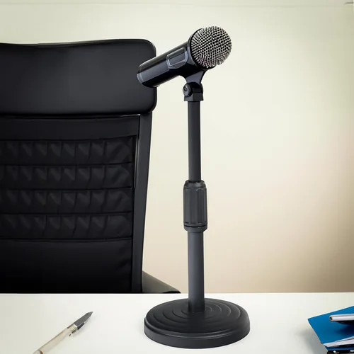 Vista 7 de Trademark Innovations Soporte de micrófono ajustable, escritorio con soporte de micrófono, soporte de micrófono de mesa, soporte de micrófono