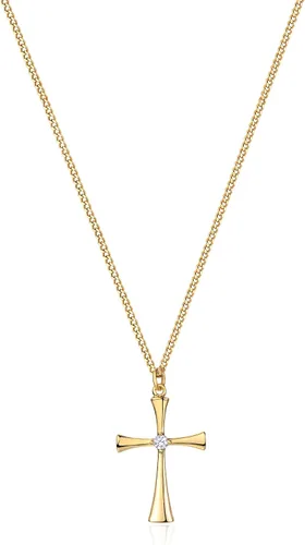 Vista 64 de Fettero - Collar con dije de cruz de fe, chapado en oro de 14 K, cadena fina, minimalista, simple, pequeña, para oración, regalo de joyería religiosa