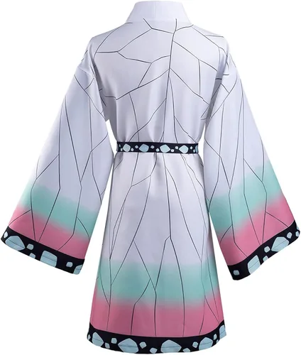 Vista 6 de Duwseal Kochou Shinobu - Conjunto de bata para cosplay, kimono, chaqueta y aretes