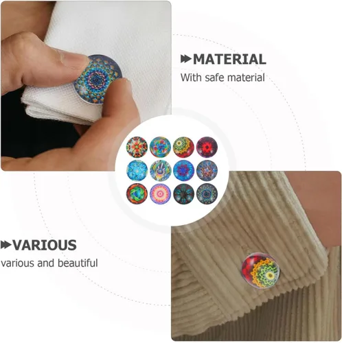 Vista 3 de ARTIBETTER 100 cabujones de cúpula de cristal de 0.394 in impresos para la fabricación de joyas