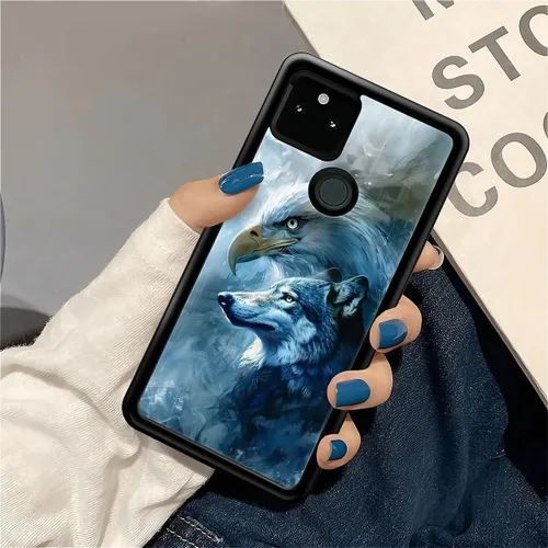 Vista 1259 de Compatible con Google Pixel 4A 5G Mobile Case Creative Acrylic Panel trasero Silicona Protección Grip especialmente diseñado para Google Pixel 4A 5G