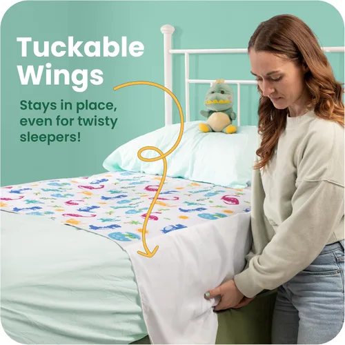 Vista 3 de IMPROVIA® Almohadillas para orinar para niños, impermeables, reutilizables, lavables, absorbentes, antideslizantes, diseño de dinosaurio