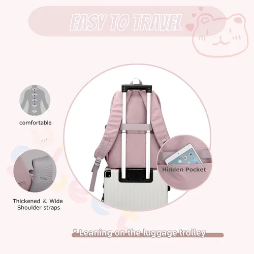 Vista 4 de Mochila infantil para niñas, color sólido, escuela primaria, estudiantes, mochila linda bolsa de viaje al aire libre, A-gris, Mediana, Estilo-a